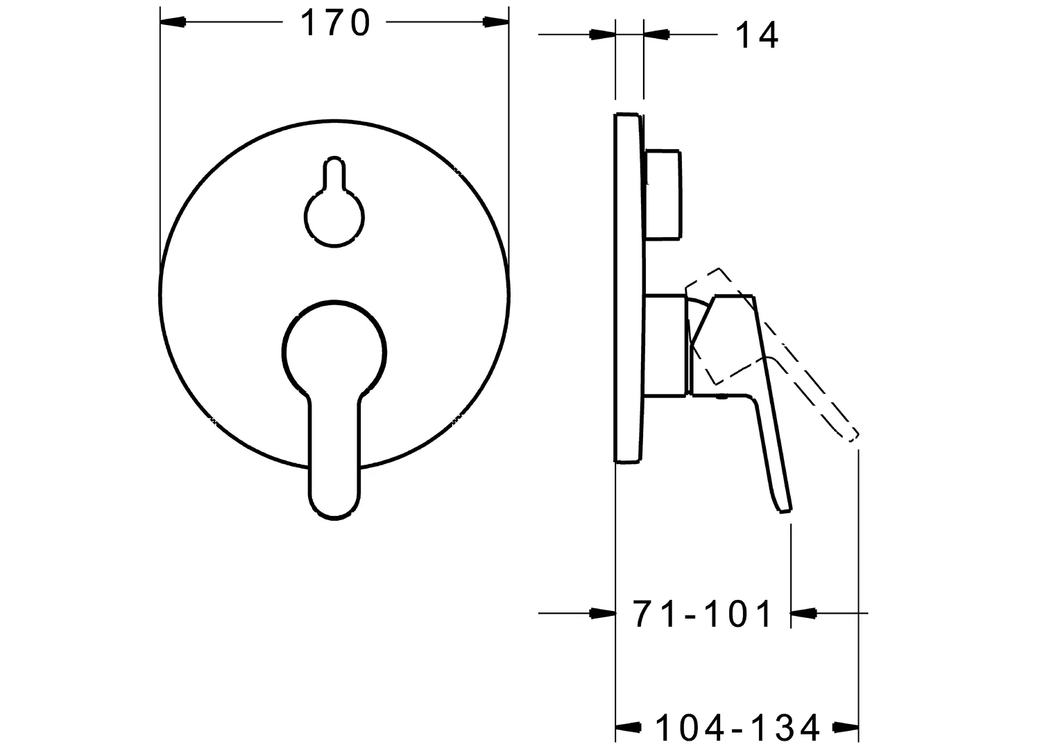 HansaPRIMO Einhebelmischer Fertigmontageset für Wanne/Brause, Rosette rund mit Sicherungseinrichtung, Chrom