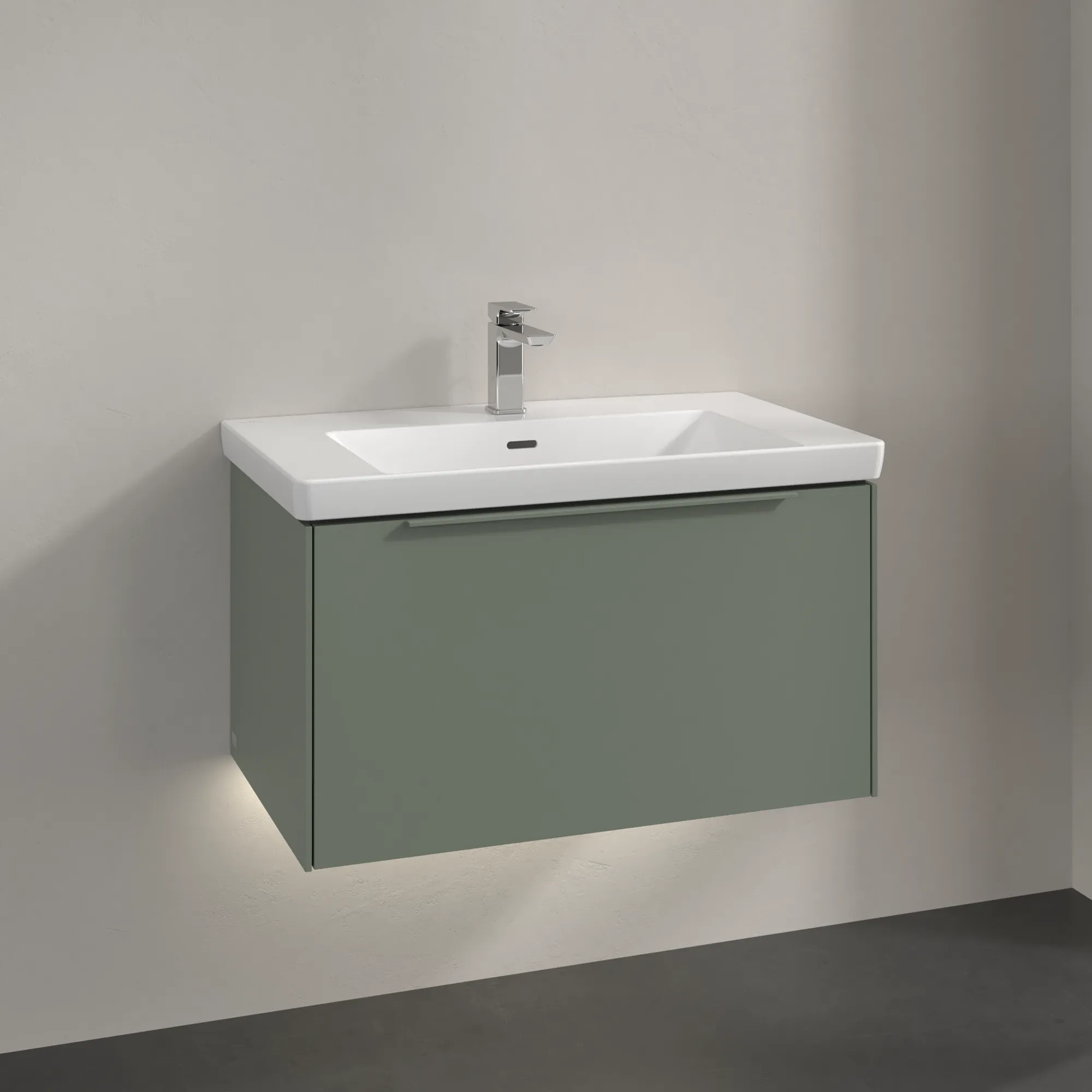 Villeroy & Boch Waschtischunterschrank „Subway 3.0“ für Schrankwaschtisch 772 × 429 × 478 mm Soft Green, für Becken mittig Villeroy & Boch Waschtischunterschrank „Subway 3.0“ für Schrankwaschtisch 772 × 429 × 478 mm Soft Green, für Becken mittig