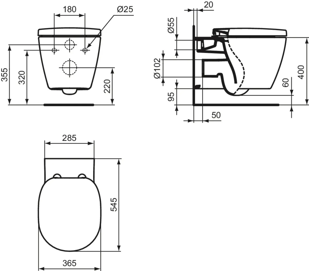 WC-Paket Connect AquaBlade mit WC-Sitz Softclosing 365x540x340mm Weiß WC-Paket Connect AquaBlade mit WC-Sitz Softclosing 365x540x340mm Weiß