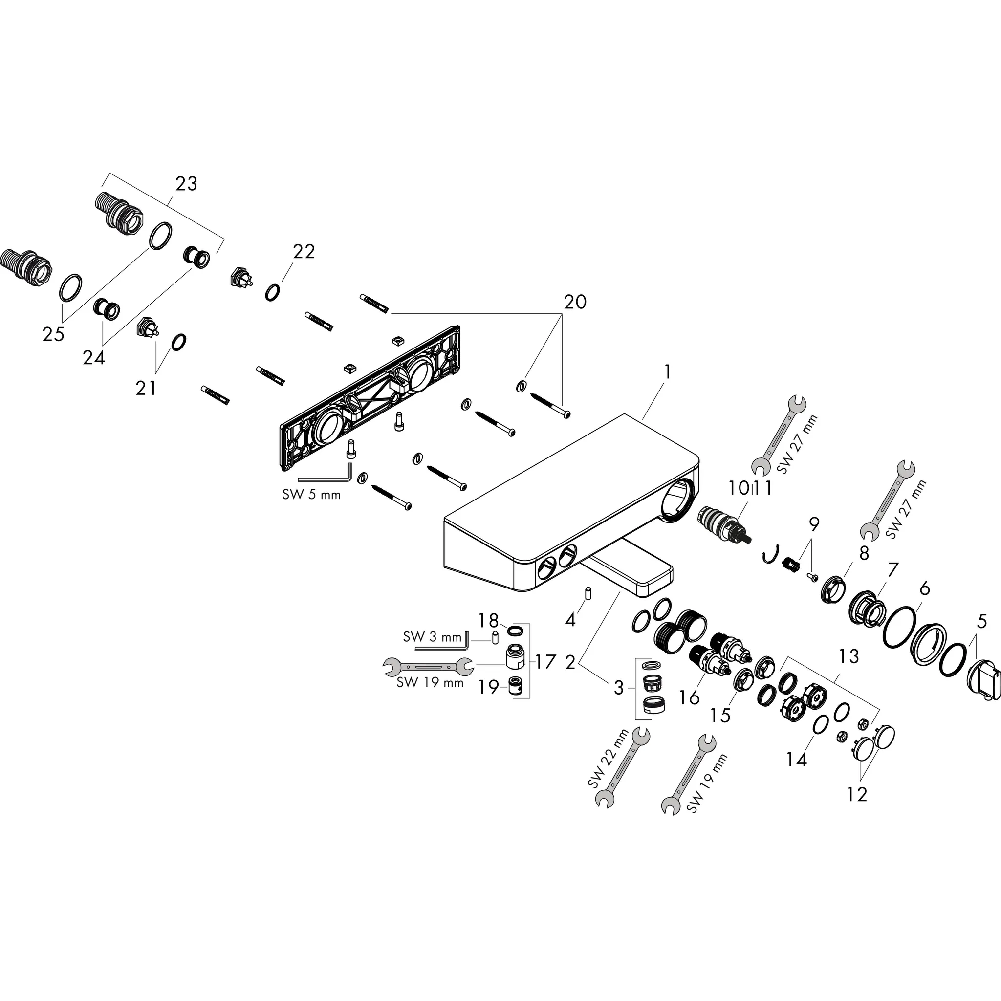 Thermostat ShowerTablet Select 300 Wanne Aufputz DN15 weiss/chrom Thermostat ShowerTablet Select 300 Wanne Aufputz DN15 weiss/chrom
