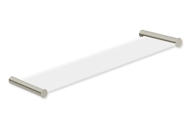 Ablage des Systems 162, Edelstahl, PVD, bestehend aus seitlichen Halteelementen und Ablagefläche aus Glas, 450 mm breit, 122 mm tief, in Farbe CK (Messing glänzend) Ablage des Systems 162, Edelstahl, PVD, bestehend aus seitlichen Halteelementen und Ablagefläche aus Glas, 450 mm breit, 122 mm tief, in Farbe CK (Messing glänzend)