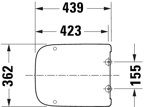 Duravit Univ. WC-Sitz Eckig Tief 438mm Ülap., Weiß