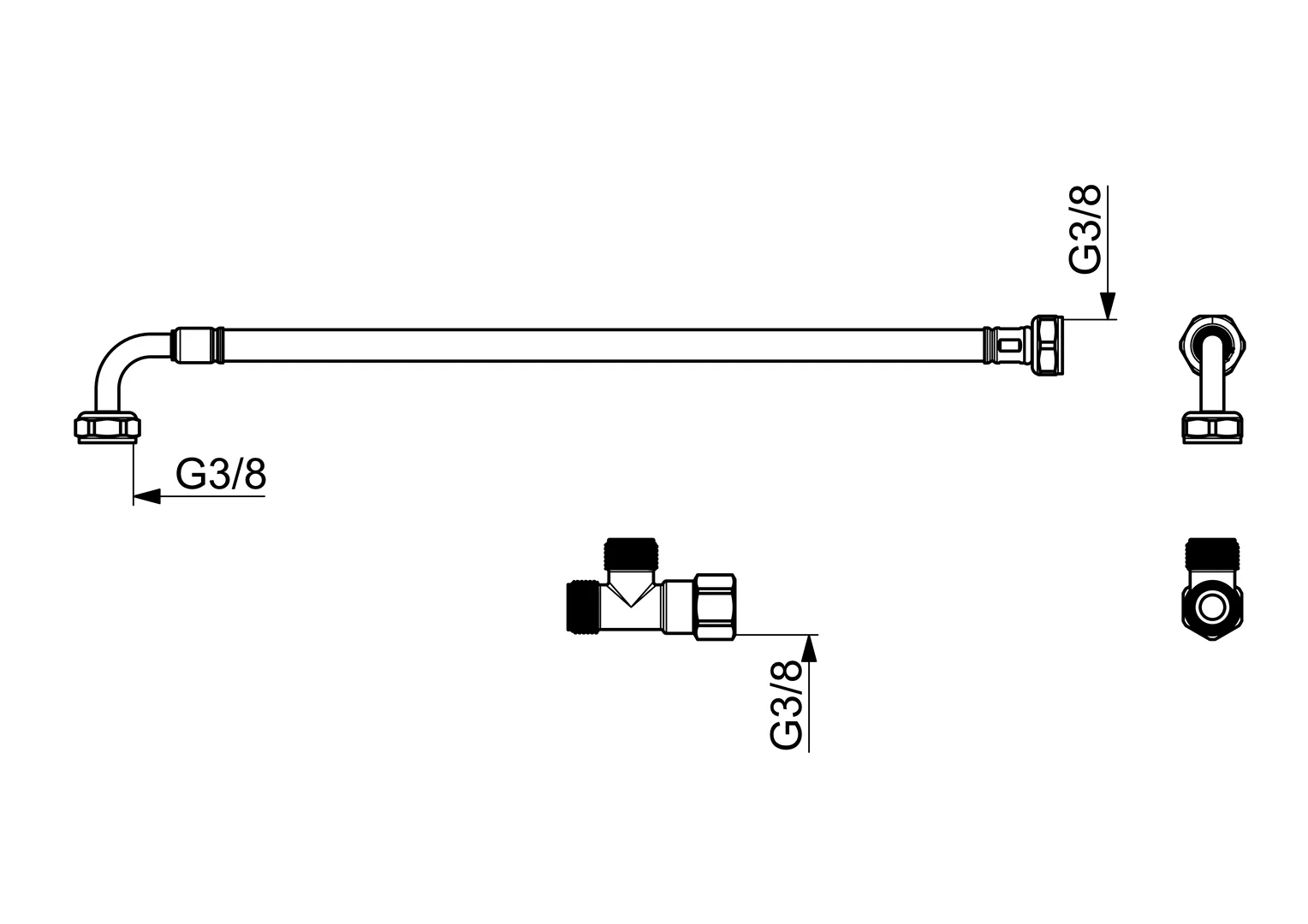 HansaMINIMAT Anschlussrohr HansaMINIMAT 6639 Chrom