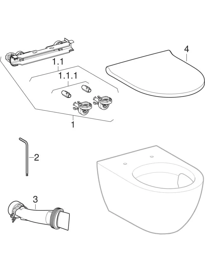 Geberit Wand-Tiefspül-WC Set TurboFlush mit WC-Sitz „Acanto“ geschlossene Form 360 × 385 × 535 mm in weiß alpin Geberit Wand-Tiefspül-WC Set TurboFlush mit WC-Sitz „Acanto“ geschlossene Form 360 × 385 × 535 mm in weiß alpin