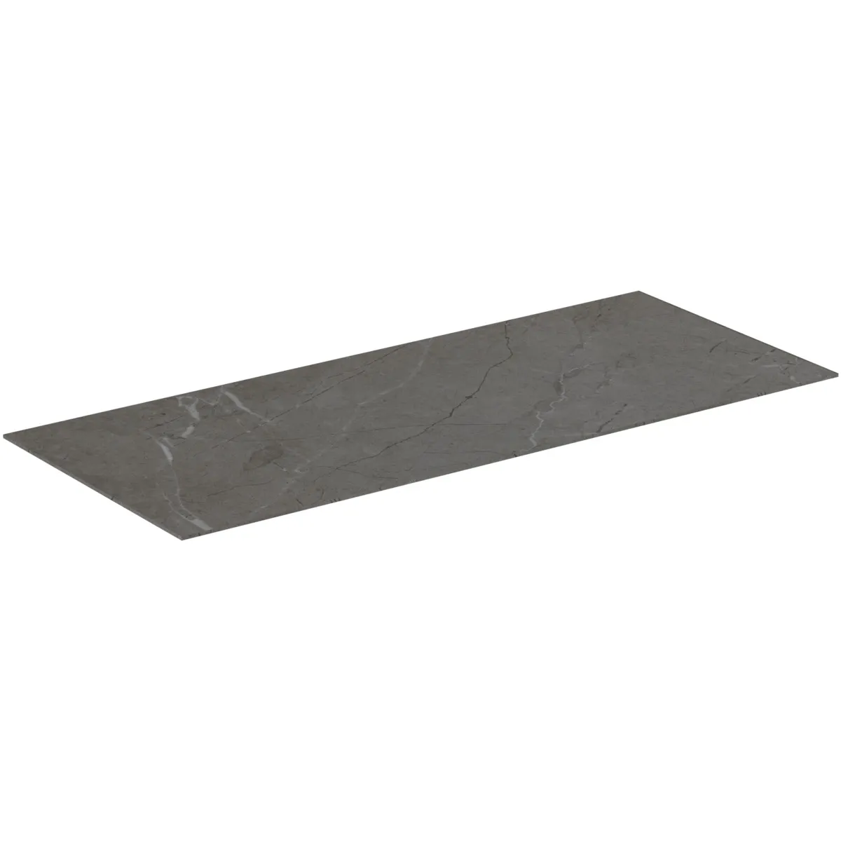 Waschtischplatte Conca, aus Keramik, 1202x505x6mm, Marmor Noir Desir