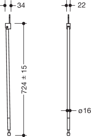 HEWI Bodenstütze „Serie 802 LifeSystem“ in Signalweiß glänzend