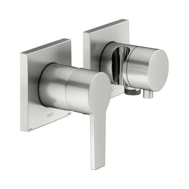 KEUCO EDITION 11 Einhebelmischer-Set Unterputz für 2 Verbraucher mit Schlauchanschluss und Brausehalter Edelstahl-finish KEUCO EDITION 11 Einhebelmischer-Set Unterputz für 2 Verbraucher mit Schlauchanschluss und Brausehalter Edelstahl-finish