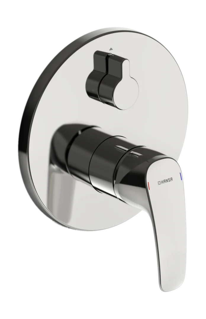 HansaPINTO Wannen- und Brausearmatur Hansapinto 2017 Einhebelmischer Fertigmontageset für Wanne/Brause 8528 Rosette rund mit Sicherungseinrichtung Chrom