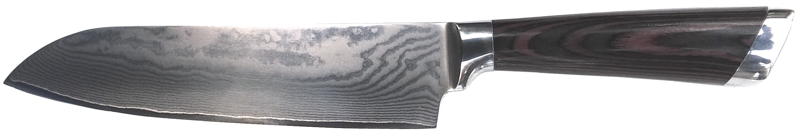 AqvaKitchen Santoku Messer 7 Zoll - Damaststahl Klinge 67-lagig - Stahlkern mit einer Härte von HRC 60° Rockwell - sehr scharfe schnitthaltige Kante - langanhaltend scharf - ergonomischer Griff aus PAKKA-Holz - inklusive Geschenkbox aus Holz