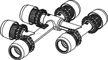 TECElogo-Ax Kreuzungsfitting Dimension 16 × 16 × 16, Standard Messing TECElogo-Ax Kreuzungsfitting Dimension 16 × 16 × 16, Standard Messing