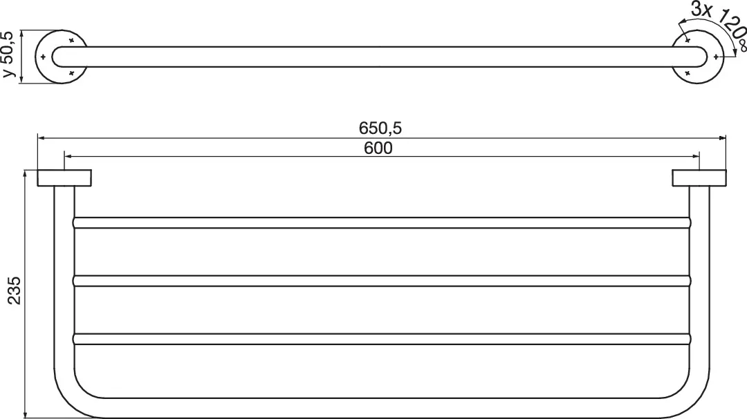 emco Handtuchhalter „rondo 2“, Befestigung verdeckt 60 cm in chrom emco Handtuchhalter „rondo 2“, Befestigung verdeckt 60 cm in chrom