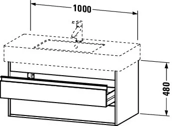 Duravit Waschtischunterschrank wandhängend „Ketho“ 100 × 48 × 45,5 cm Graphit Matt