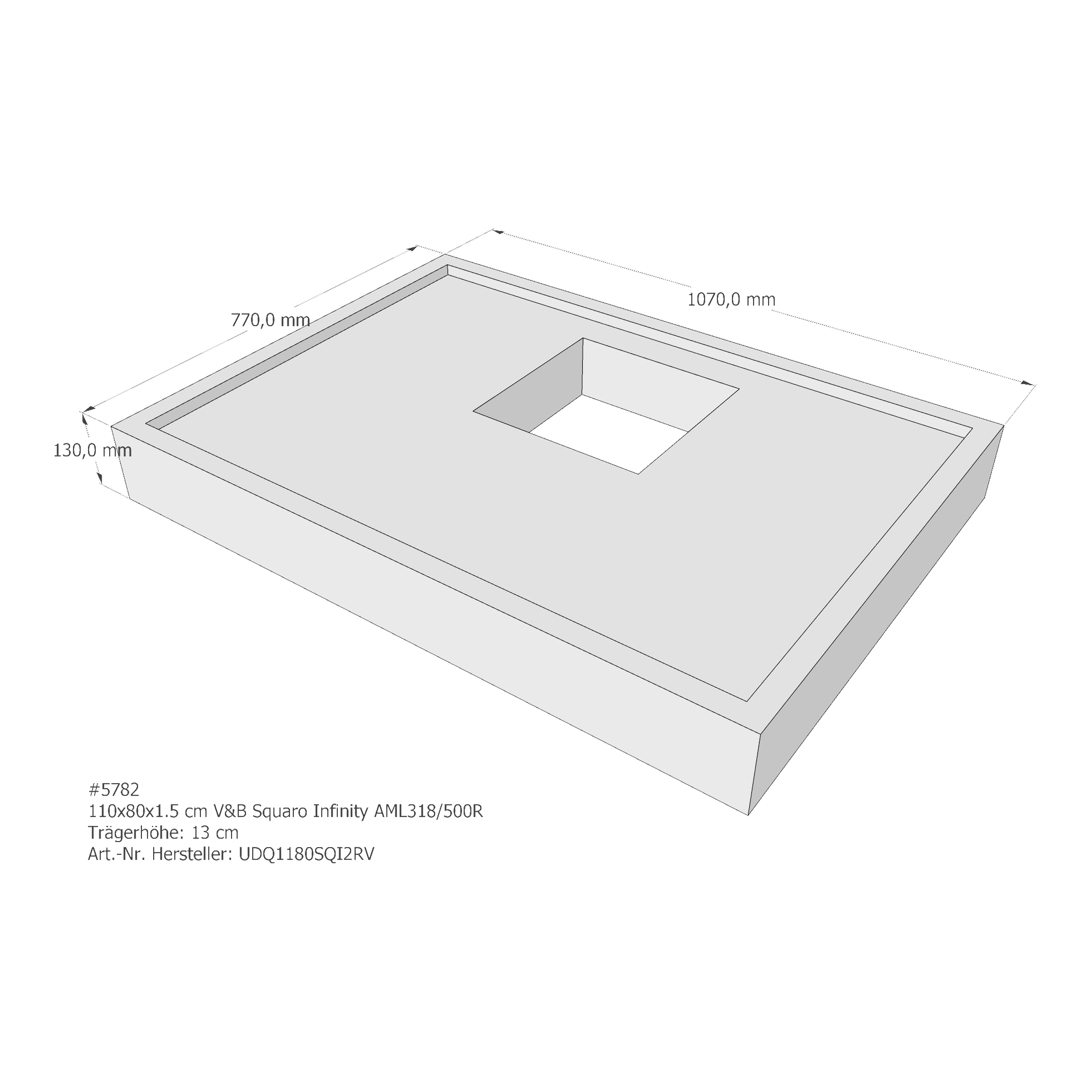 Duschwannenträger für Villeroy & Boch Squaro Infinity 110 × 80 × 1,5 cm
