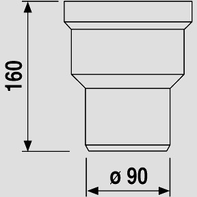 WC-Anschlussstutzen 160 mm DN90, weiß
