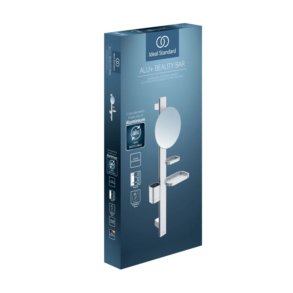 Beauty Bar Accessoires-Kombination Alu+ S700 mit Spiegel Durchmesser 200mm Rose Beauty Bar Accessoires-Kombination Alu+ S700 mit Spiegel Durchmesser 200mm Rose