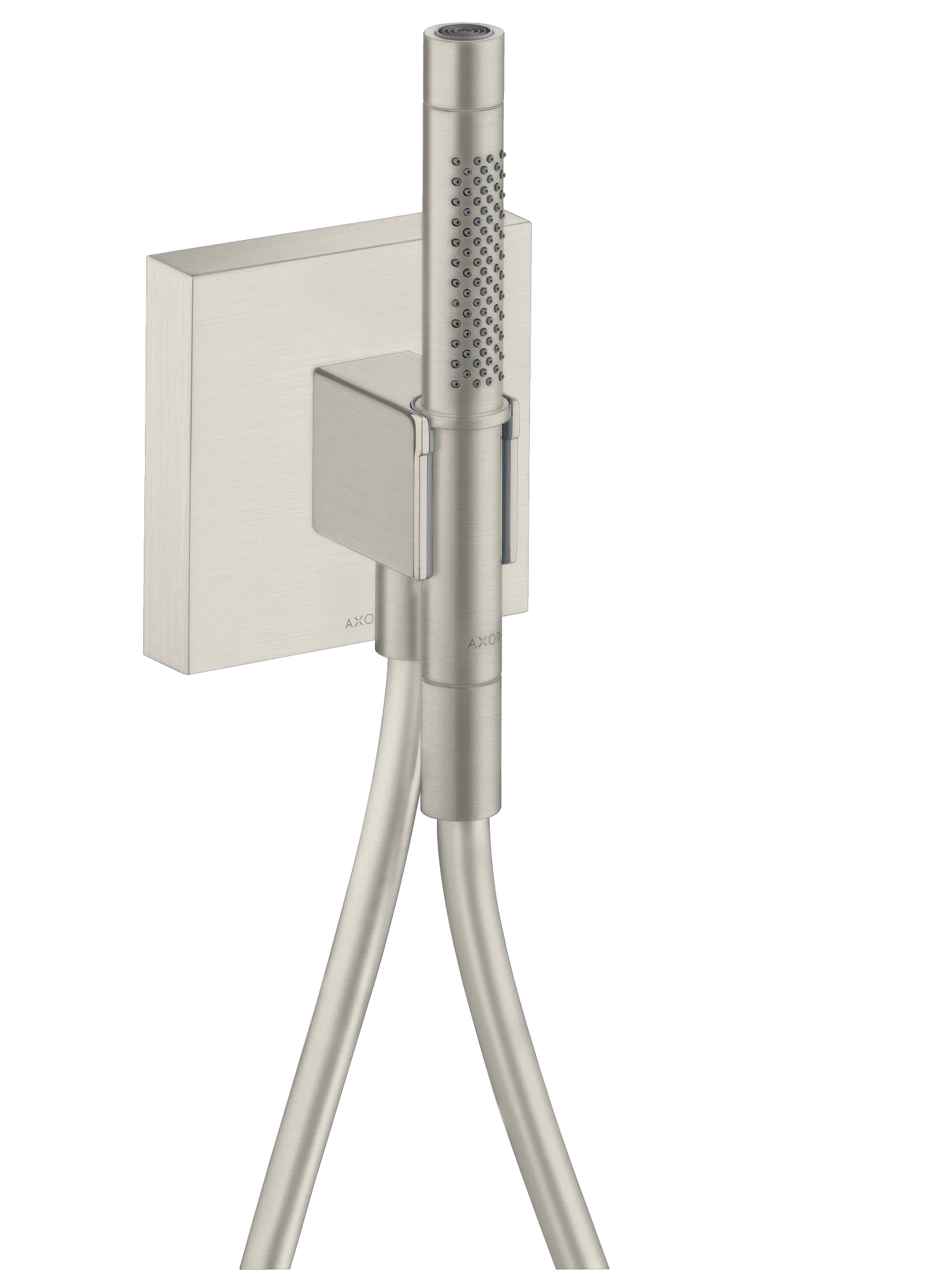 Hansgrohe AXOR Starck Portereinheit mit Stabhandbrause – Edelstahl Optic, Brausekopf 68 x 24 mm, Schlauchlänge 1.250 mm