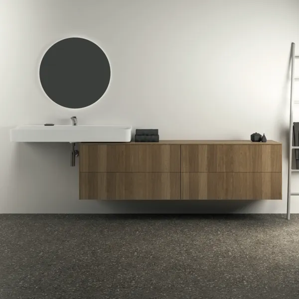 Ideal Standard Waschtischunterschrank „Conca“ 198,7 × 55 × 50,5 cm Walnuss dunkel Furnier Ideal Standard Waschtischunterschrank „Conca“ 198,7 × 55 × 50,5 cm Walnuss dunkel Furnier