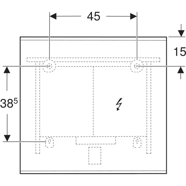 Geberit Spiegel „Option“ 75 × 70 cm, rechteckig in Aluminium eloxiert