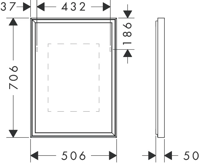 Hansgrohe Xarita E Spiegel mit LED-Beleuchtung, IR-Sensor, Mattweiß, 500 x 700 mm, Wandmontage Hansgrohe Xarita E Spiegel mit LED-Beleuchtung, IR-Sensor, Mattweiß, 500 x 700 mm, Wandmontage