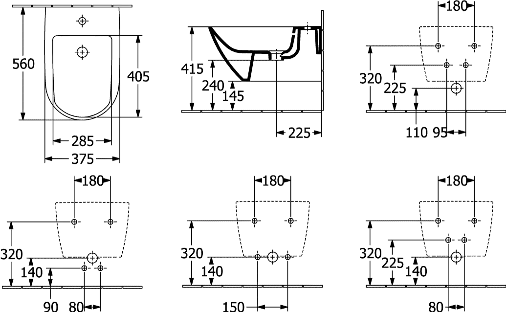 Villeroy & Boch Wand-Bidet „Subway 3.0“ wandhängend, Befestigung verdeckt 375 × 560 × 270 mm in Weiß Alpin Villeroy & Boch Wand-Bidet „Subway 3.0“ wandhängend, Befestigung verdeckt 375 × 560 × 270 mm in Weiß Alpin