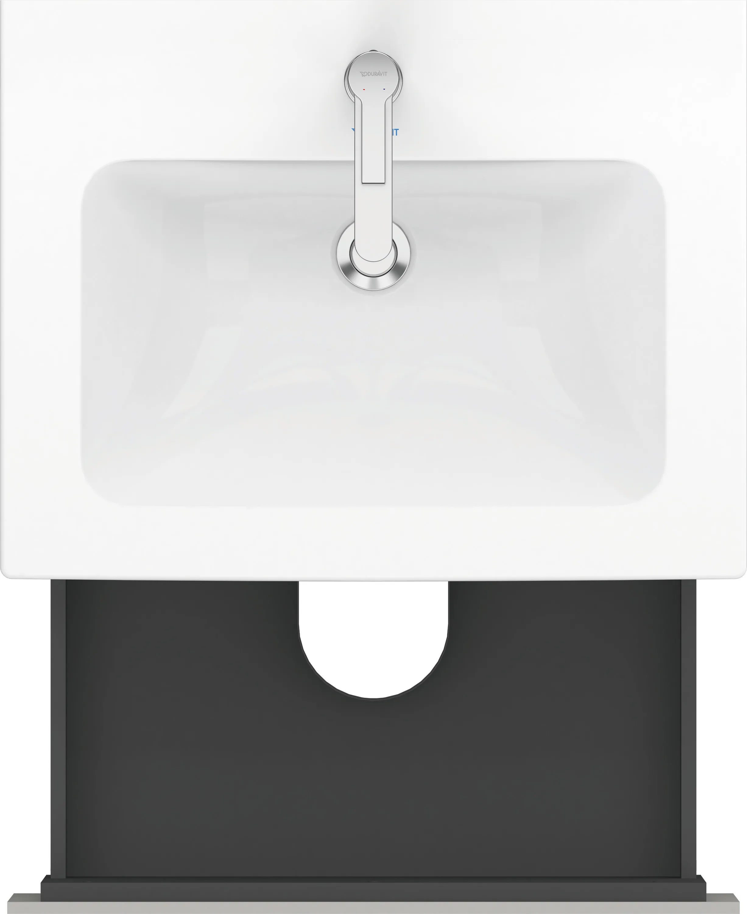 Duravit Waschtischunterschrank wandhängend „L-Cube“ 62 × 55 × 48,1 cm Betongrau Matt