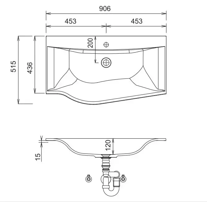 Laguna Set-Waschtischunterschrank mit Waschtisch und Spiegelschrank „Laola“, ,,
