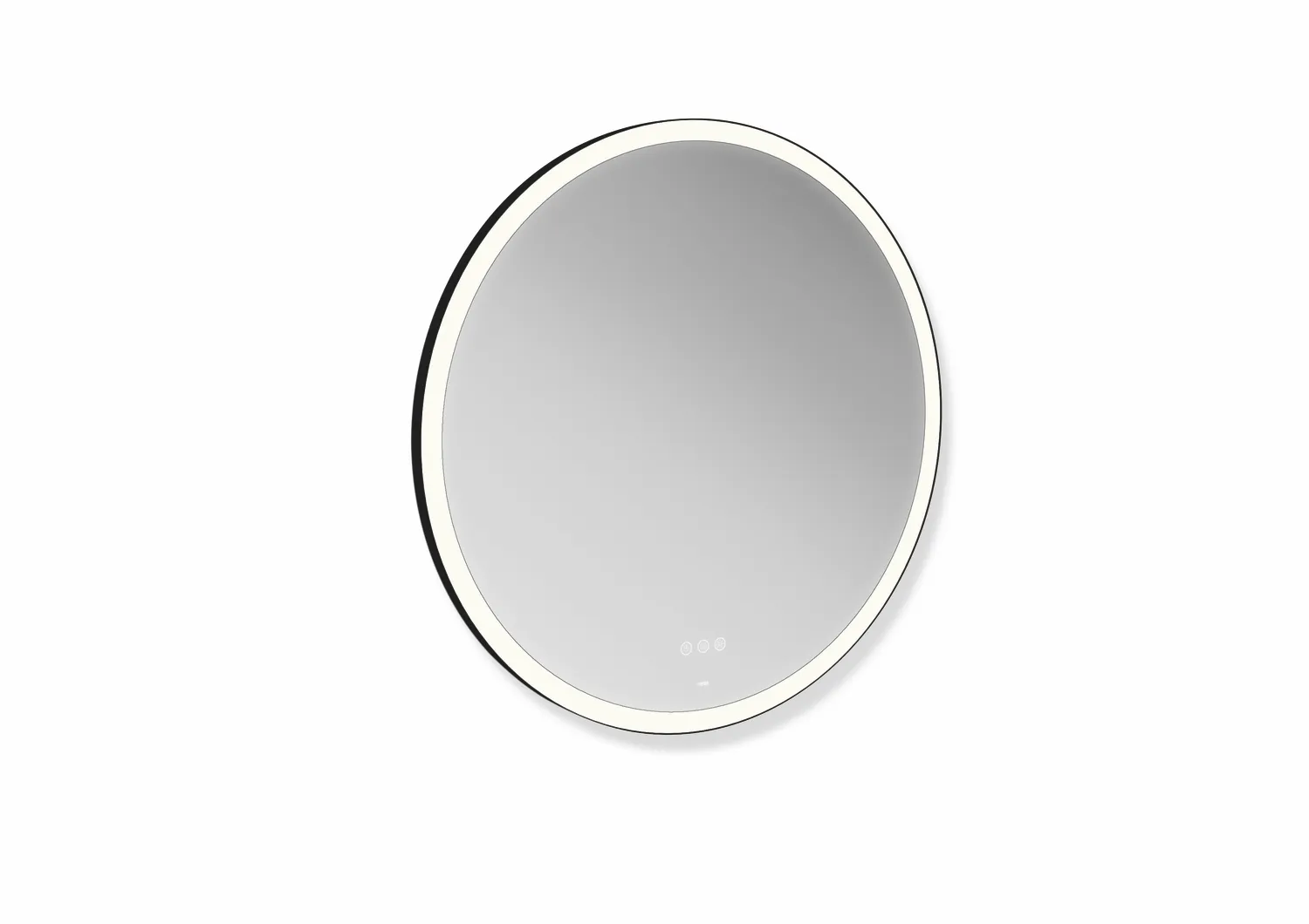 LED Lichtspiegel, Floatglas, Rahmen Aluminium pulverbeschichtet, rund, Durchmesser 754 mm, umlaufend mit LED-Hinterleuchtung, in Farbe DC (Schwarz tiefmatt) LED Lichtspiegel, Floatglas, Rahmen Aluminium pulverbeschichtet, rund, Durchmesser 754 mm, umlaufend mit LED-Hinterleuchtung, in Farbe DC (Schwarz tiefmatt)