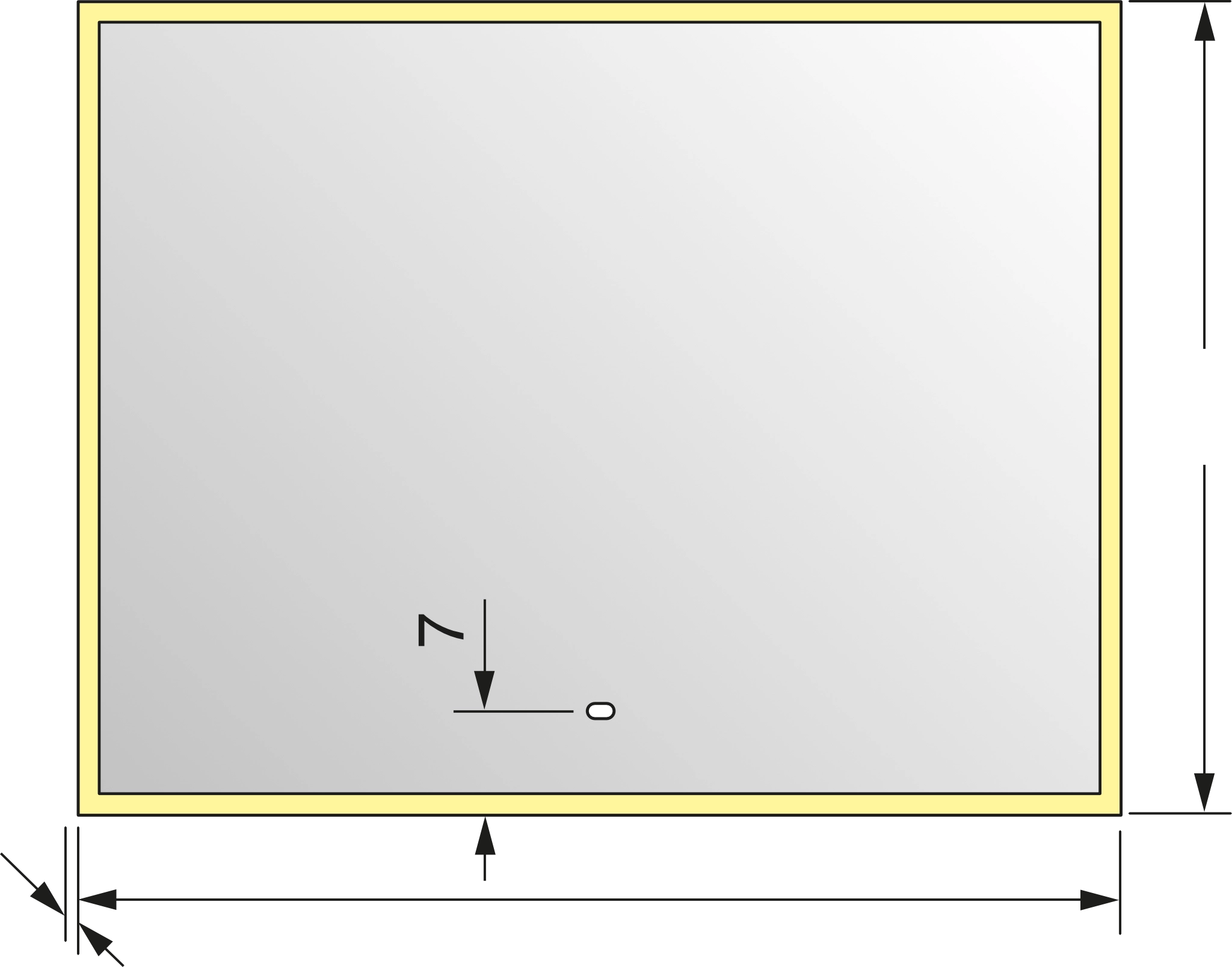 repaBAD Spiegel „Look 6“ 600 × 800 mm in Alu Eloxal