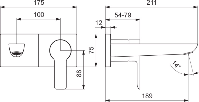 HA Einhebelmischer Fertigmontageset für Waschtischbatterie HANSALIGNA 4489 Rosette eckig Ausladung 190 mm DN 15 Chrom