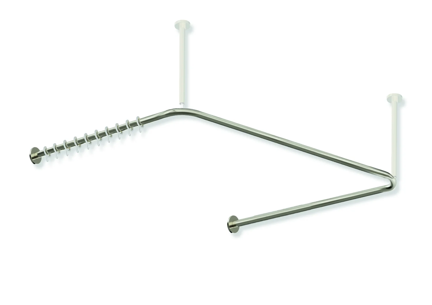 HEWI System 900 Vorhangstange, Edelstahl, PVD, 25 mm, 34 Ringe, WR