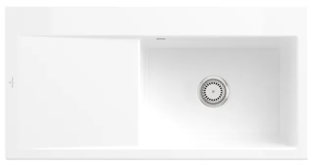 Villeroy & Boch Einbau-Küchenspülbecken „Subway Style“ 60 1000 × 510 × 220 mm, für Becken rechts in Snow White