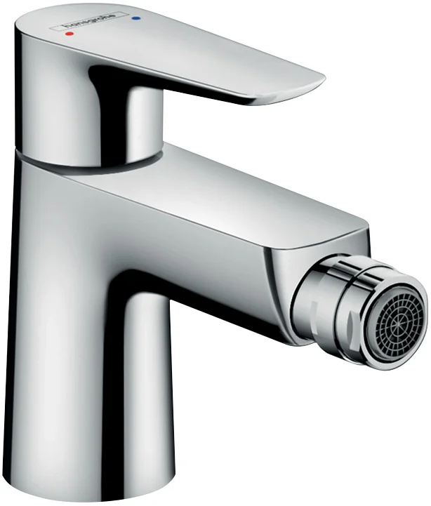 Hansgrohe Talis E Bidetmischer chrom, Einhebel-Bedienung, Ausladung 116 mm, Auslaufhöhe 78 mm, Kugelgelenk-Luftsprudler, Normalstrahl, max. Durchfluss 5 l/min, Keramikmischsystem, einstellbare Temperaturbegrenzung, für Durchlauferhitzer geeignet