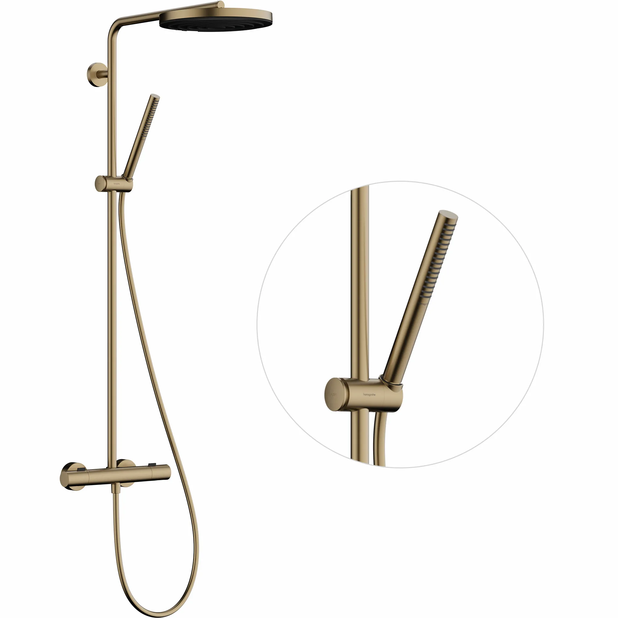 Hansgrohe Pulsify S Puro Showerpipe 260 1jet mit Ecostat Fine, Brushed Bronze, Aufputzinstallation, DN15, G 1/2, 460 mm Brausearmlänge Hansgrohe Pulsify S Puro Showerpipe 260 1jet mit Ecostat Fine, Brushed Bronze, Aufputzinstallation, DN15, G 1/2, 460 mm Brausearmlänge