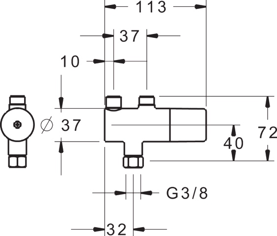 HA Sicherheits-Thermostat Vormischer HANSAMINIMAT 6341 Chrom