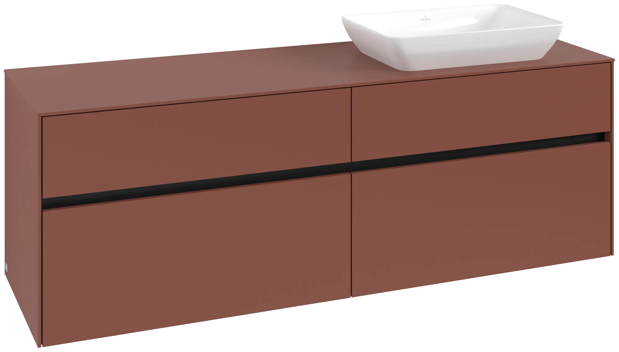 Villeroy & Boch Collaro Waschbeckenunterschrank C122B0, 1600x548x500mm, Wine Red
