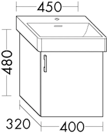 Waschtischunterschrank Sys30 von burgbad – 1 Tür, 480 mm hoch, 400 mm breit, 320 mm tief Waschtischunterschrank Sys30 von burgbad – 1 Tür, 480 mm hoch, 400 mm breit, 320 mm tief