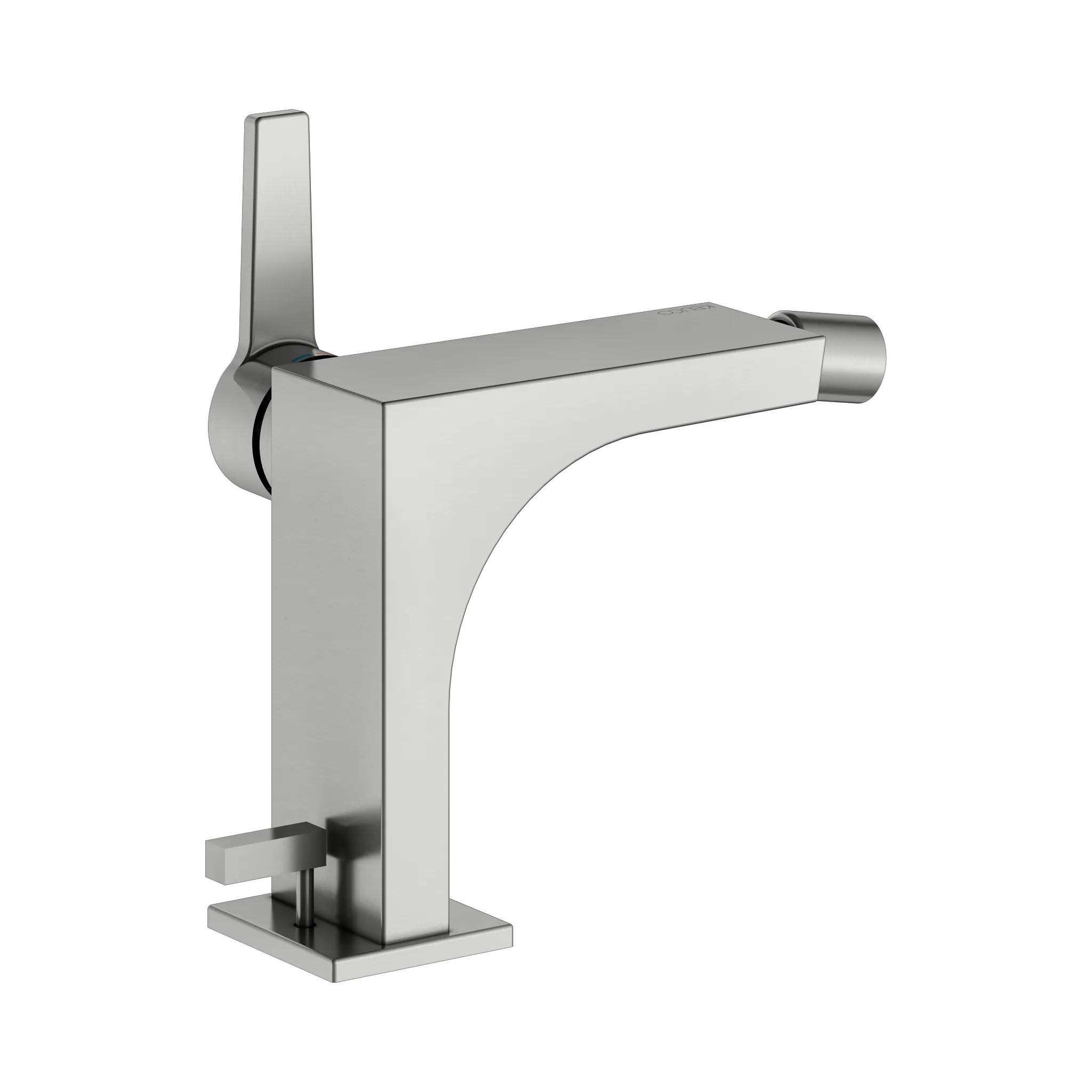 KEUCO EDITION 11 Einhebel-Bidetmischer mit Zugstangen-Ablaufgarnitur Edelstahl-finish