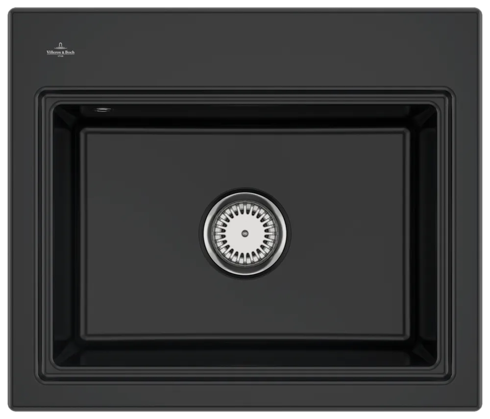 Villeroy & Boch Einbau-Küchenspülbecken „Subway Style“ 60 S 600 × 510 × 220 mm, für Becken rechts in Pure Black Villeroy & Boch Einbau-Küchenspülbecken „Subway Style“ 60 S 600 × 510 × 220 mm, für Becken rechts in Pure Black