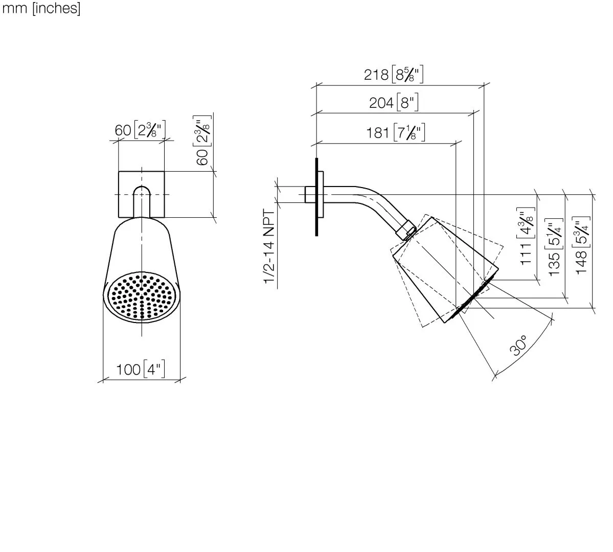 Dornbracht Kopfbrause SERIENSPEZIFISCH Chrom 28504670, Ausladung 180-210 mm, Kugelgelenk 30Grad schwenkbar Dornbracht Kopfbrause SERIENSPEZIFISCH Chrom 28504670, Ausladung 180-210 mm, Kugelgelenk 30Grad schwenkbar