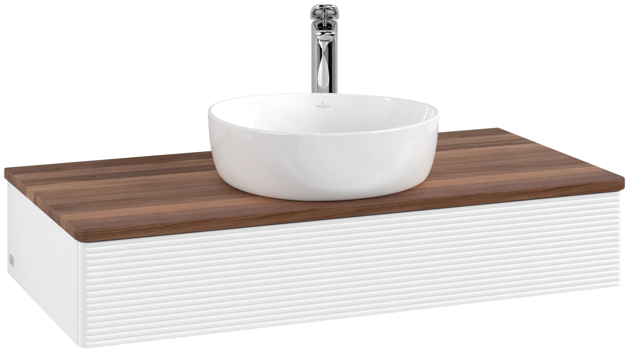 Villeroy & Boch Antao Waschbeckenunterschrank L09_5, 1000x190x500mm, White Matt Lacquer / Warm Walnut
