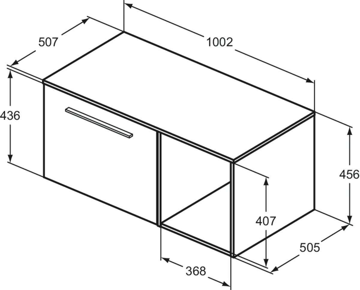 Möbel-Set 100cm i.life B 1 Auszug 1 offenes Fach Griff Chrom Weiß matt
