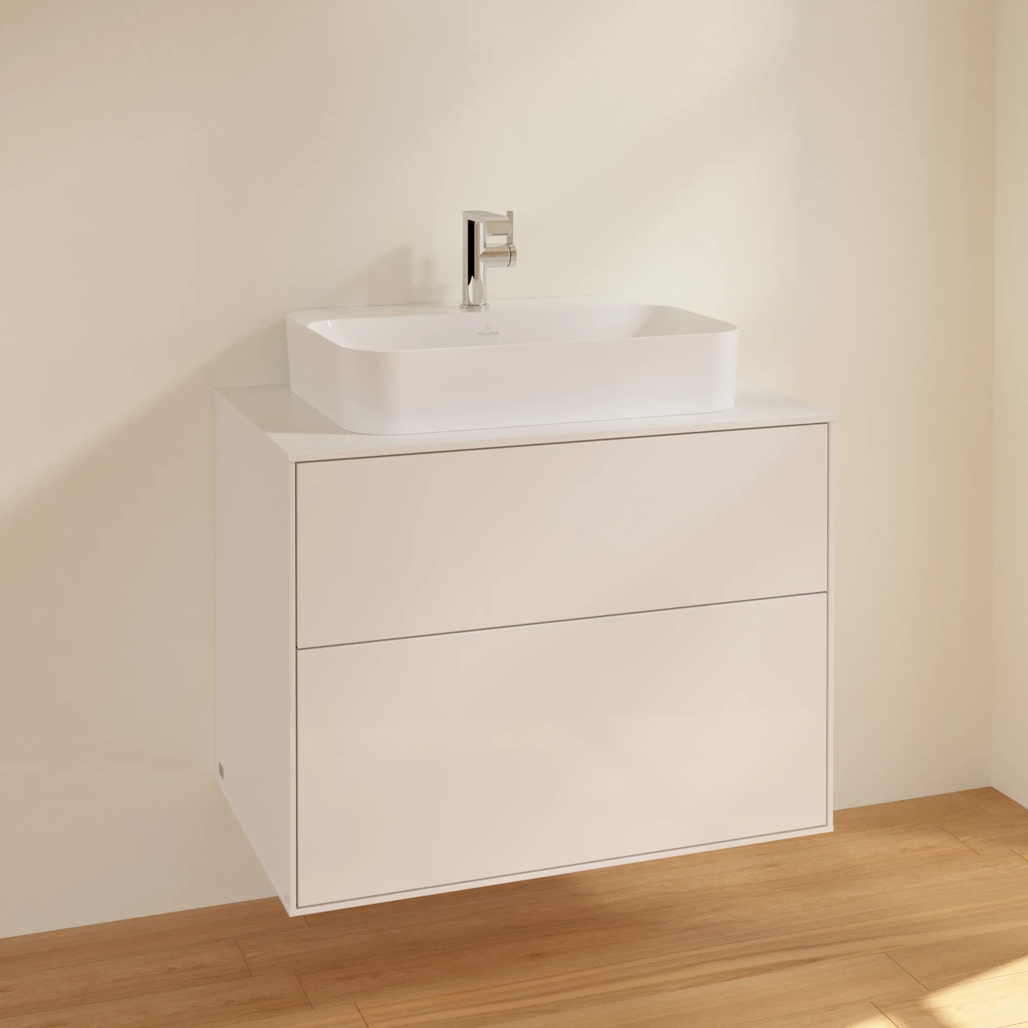 Villeroy & Boch Waschtischunterschrank „Finion“ für Schrankwaschtisch 80 × 60,3 × 50,1 cm 2 Schubladen, für Waschtischposition mittig mittig