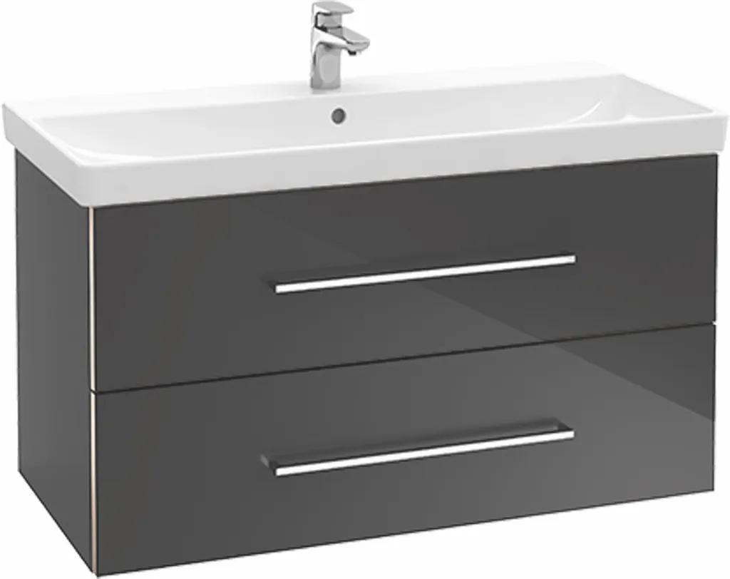 Villeroy & Boch Waschtischunterschrank „Avento“ für Schrankwaschtisch 980 × 514 × 452 mm Graphite, Soft Closing