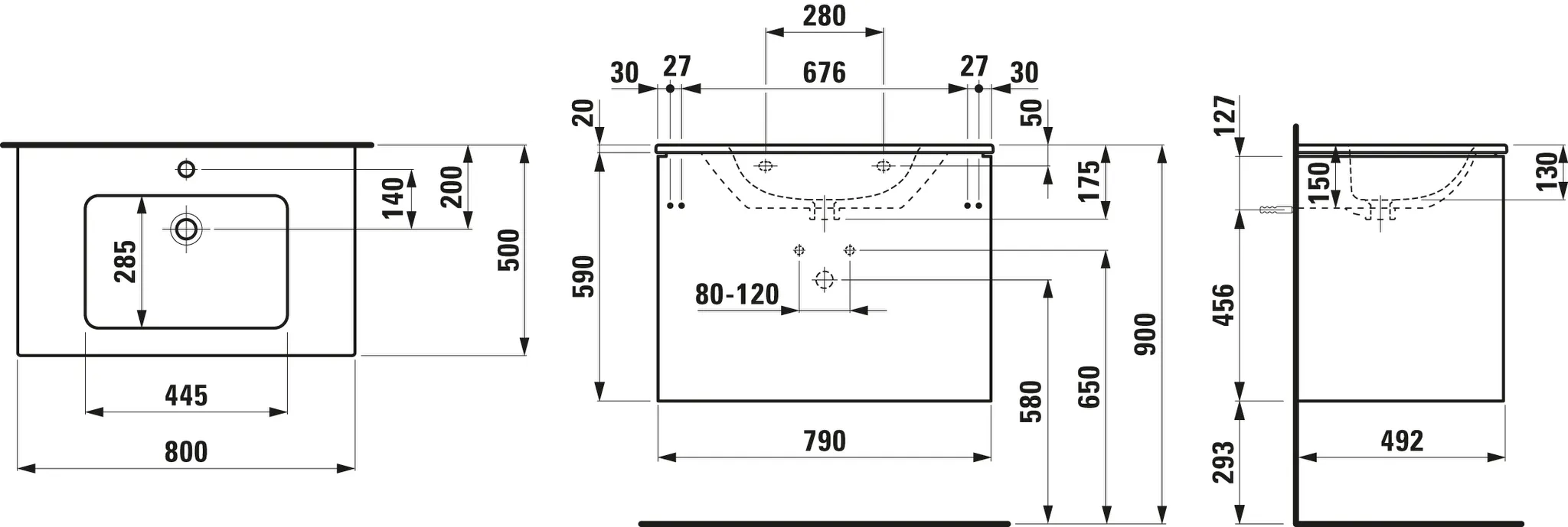 Laufen Badmöbelset inkl. Waschtisch „PRO S“ 800 × 500 × 610 mm Laufen Badmöbelset inkl. Waschtisch „PRO S“ 800 × 500 × 610 mm