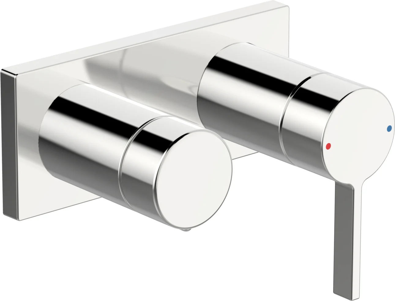 HansaLOFT Wannen- und Brausearmatur Hansamatrix Einhebelmischer Fertigmontageset für Wanne/Brause 5764 Rosette eckig 4.0 Plattform Chrom
