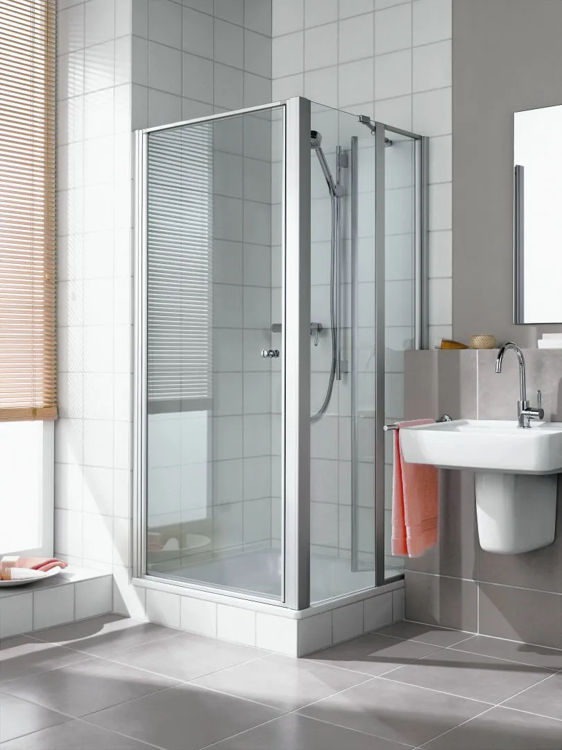 Kermi Duschdesign IBIZA 2000 Seitenwand geteilt beweglich, H 1750 mm, SW 680-710 mm, Silber Mattglanz