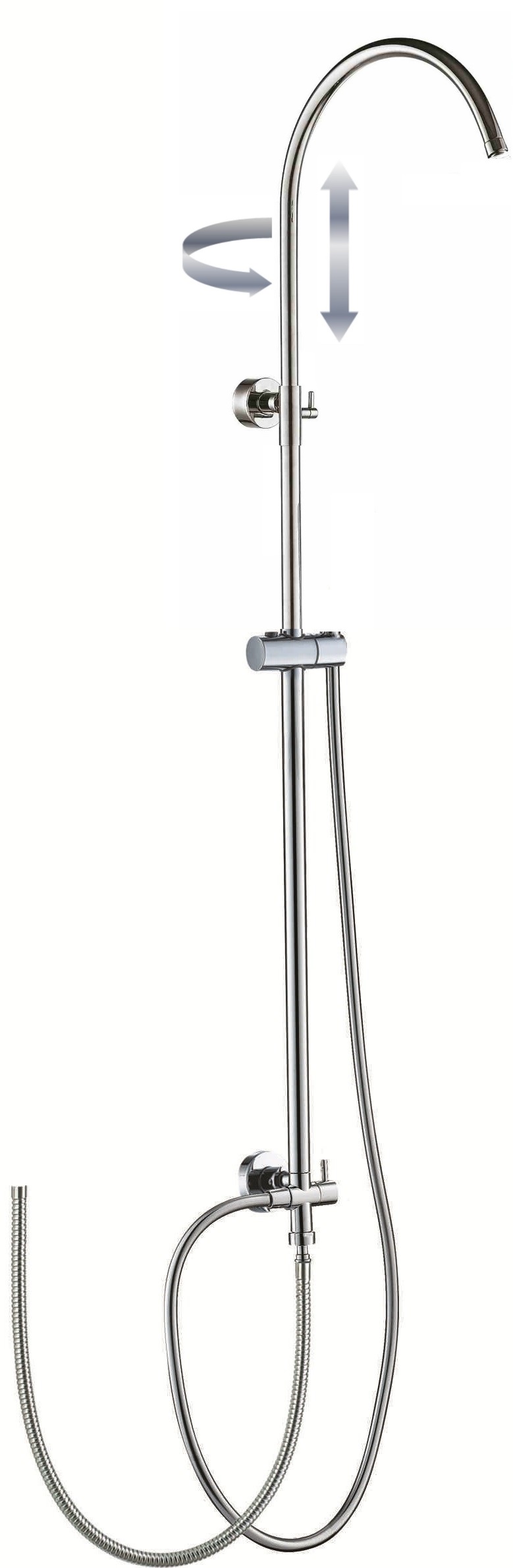 AqvaShower Standbrause 180° - Brausebogen 180° - schwenkbar - höhenverstellbar - Metalleffekt_Brauseschlauch 1600 mm × 1/2″ × 1/2″ Konus - Metallverbindungsschlauch 600 mm × 1/2″ × 1/2″ - halter mit keramischen Umsteller - chrom AqvaShower Standbrause 180° - Brausebogen 180° - schwenkbar - höhenverstellbar - Metalleffekt_Brauseschlauch 1600 mm × 1/2″ × 1/2″ Konus - Metallverbindungsschlauch 600 mm × 1/2″ × 1/2″ - halter mit keramischen Umsteller - chrom