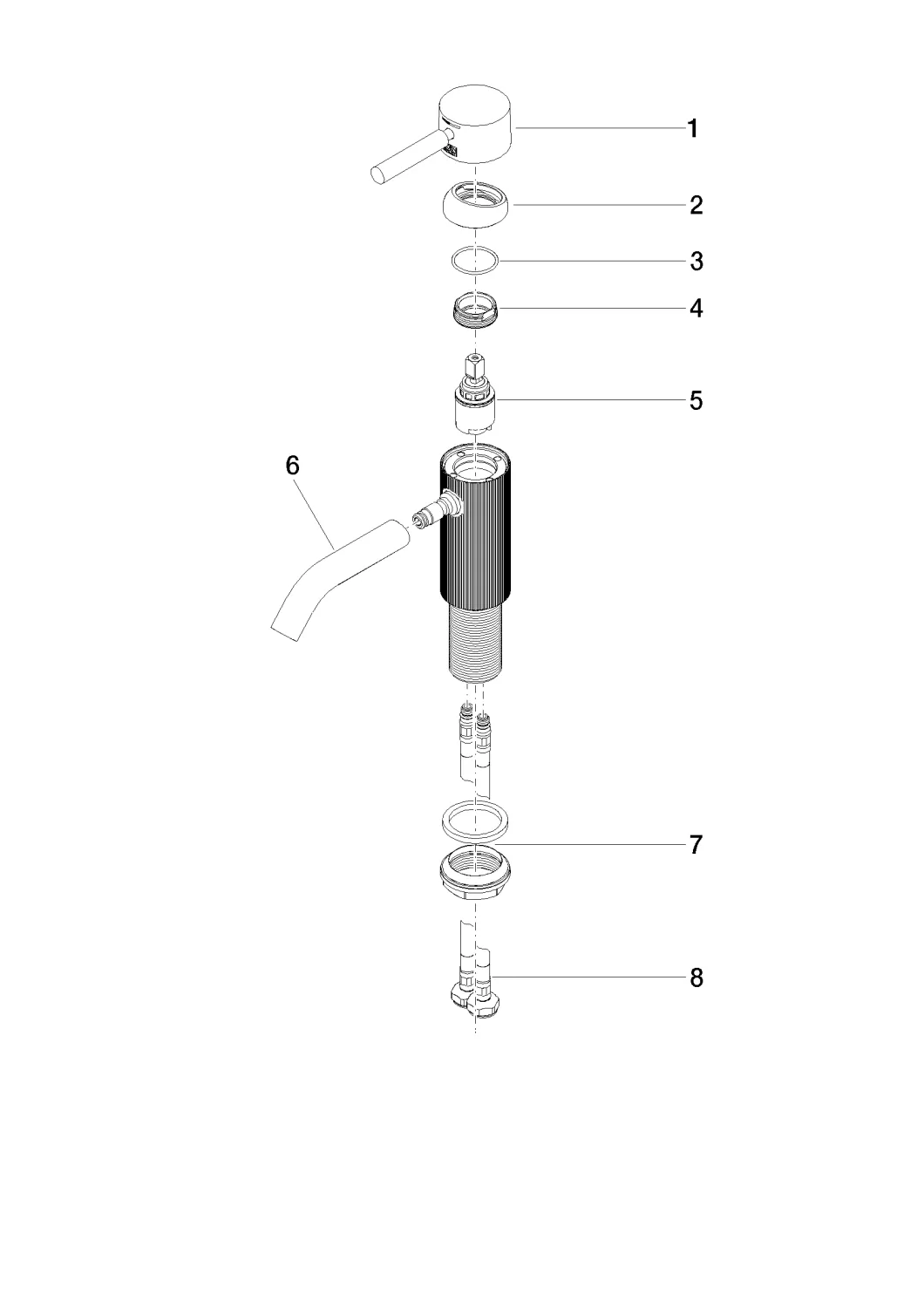 Waschtisch-Einhandbatterie ohne Ablaufgarnitur META Chrom 33529660