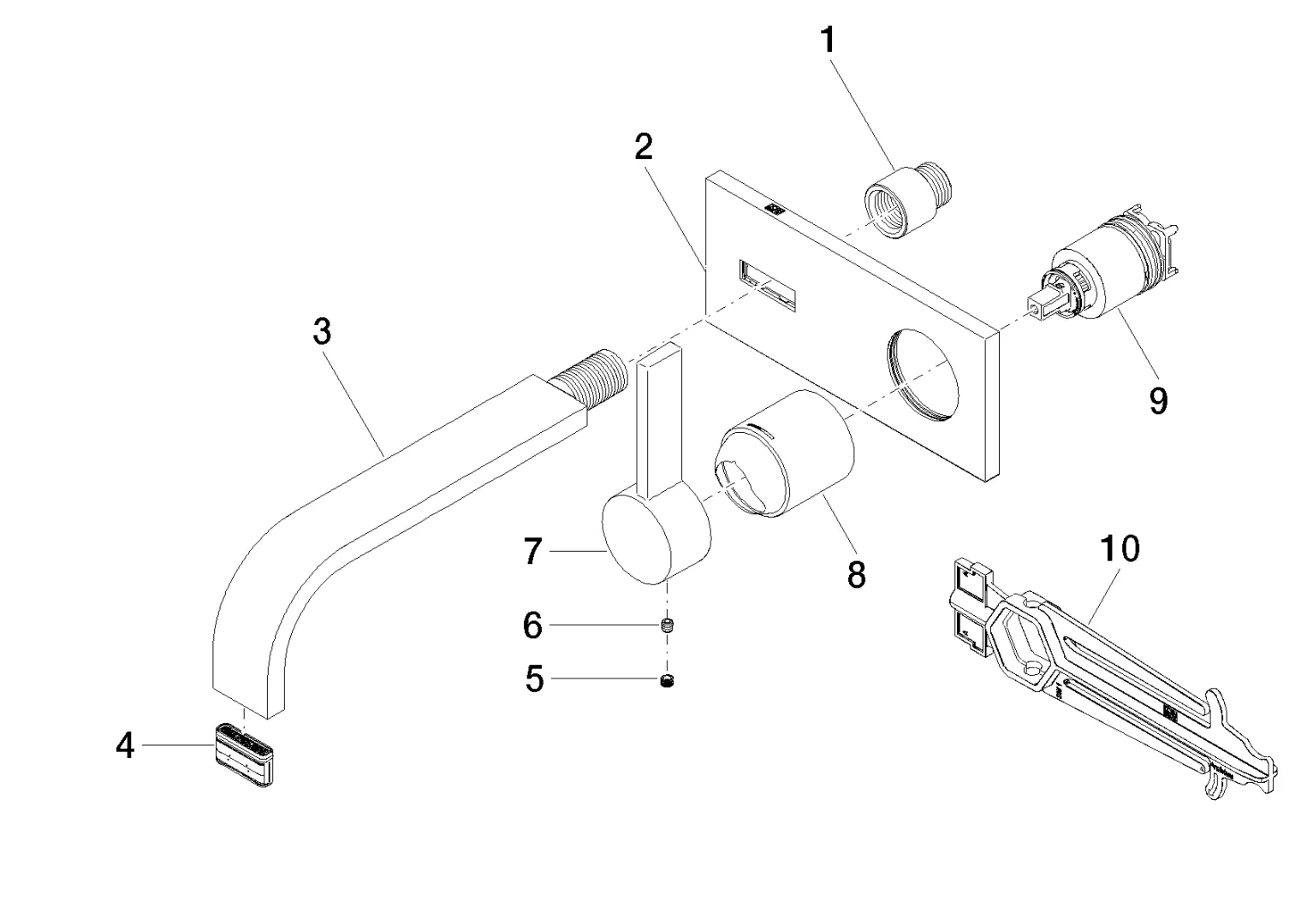 Dornbracht MEM Waschtisch-Wand-Einhandbatterie mit Abdeckplatte ohne Ablaufgarnitur Chrom Dornbracht MEM Waschtisch-Wand-Einhandbatterie mit Abdeckplatte ohne Ablaufgarnitur Chrom