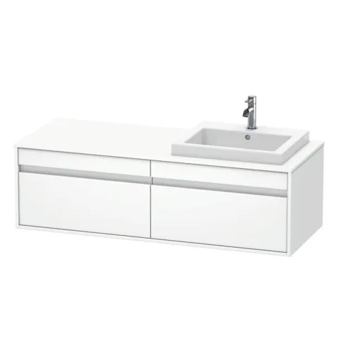 Duravit Waschtischunterschrank wandhängend „Ketho“ 140 × 42,6 × 55 cm Weiß Matt Duravit Waschtischunterschrank wandhängend „Ketho“ 140 × 42,6 × 55 cm Weiß Matt